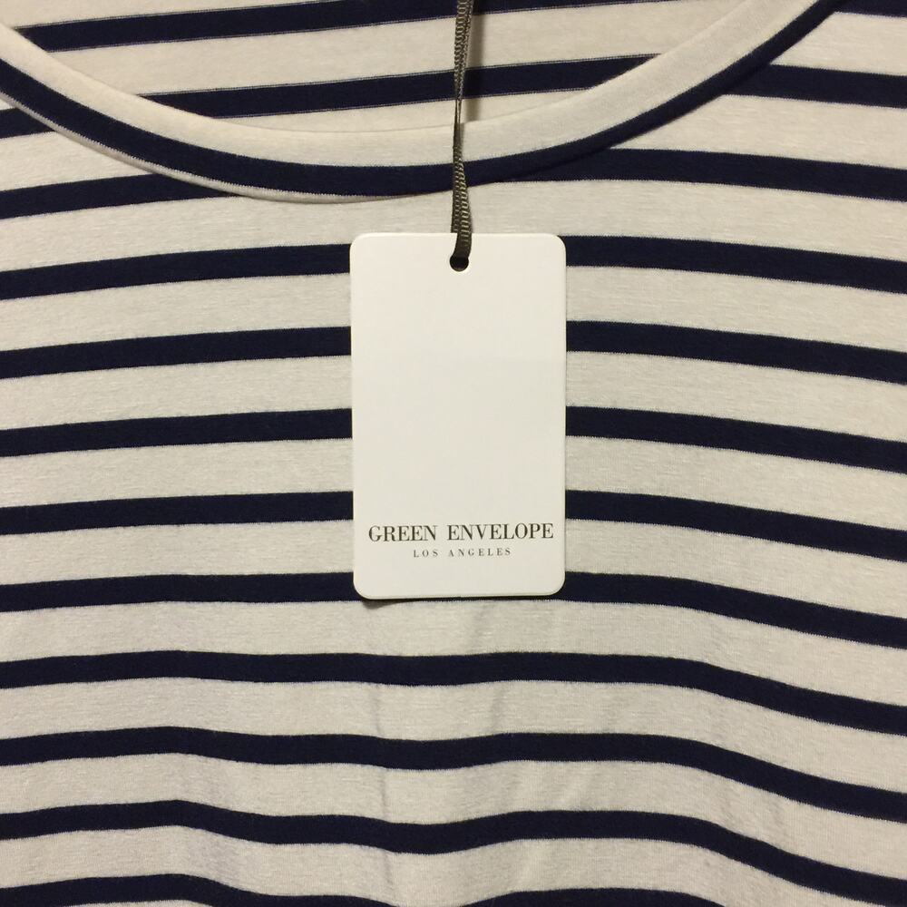 Green Envelope Black  White striped Women's tank top size S NWT - Picture 4 of 5